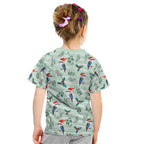 Australia Christmas Kid T Shirt Aussie Kookaburra Watercolor Seamless Style - Aussie Hoodie