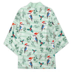 Australia Christmas Kimono Aussie Kookaburra Watercolor Seamless Style - Aussie Hoodie