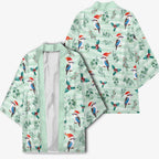 Australia Christmas Kimono Aussie Kookaburra Watercolor Seamless Style - Aussie Hoodie