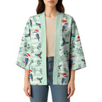 Australia Christmas Kimono Aussie Kookaburra Watercolor Seamless Style - Aussie Hoodie