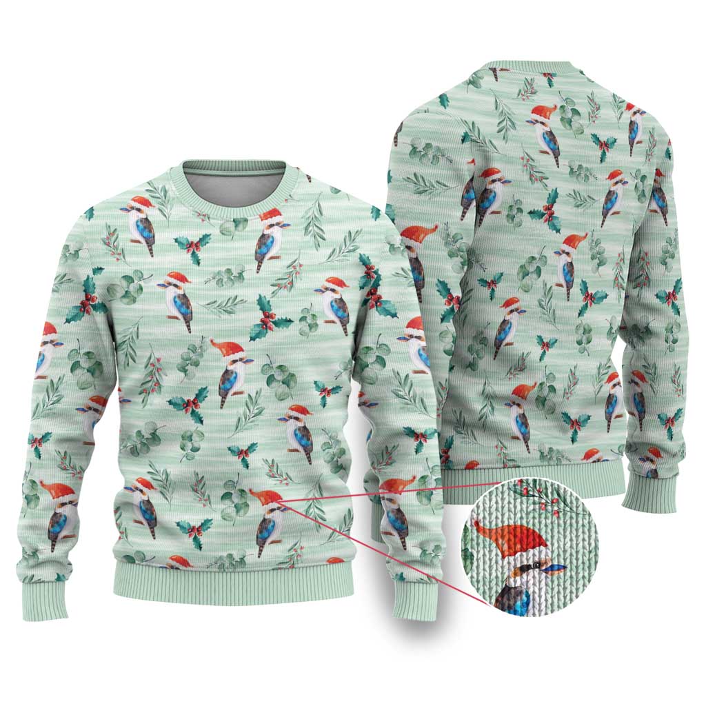 Australia Christmas Ugly Christmas Sweater Aussie Kookaburra Watercolor Seamless Style - Aussie Hoodie