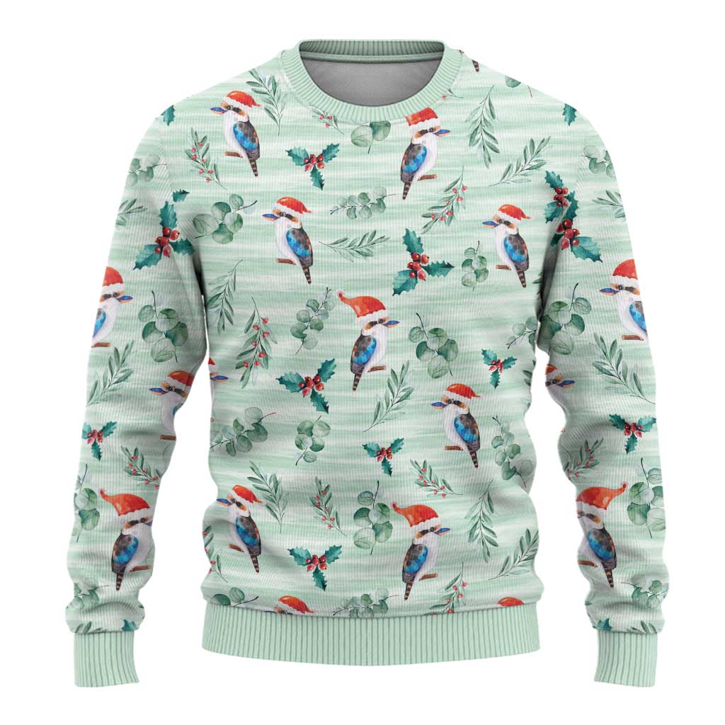 Australia Christmas Ugly Christmas Sweater Aussie Kookaburra Watercolor Seamless Style - Aussie Hoodie