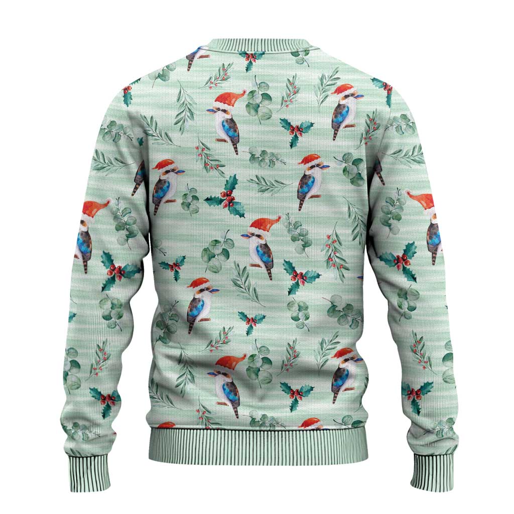 Australia Christmas Ugly Christmas Sweater Aussie Kookaburra Watercolor Seamless Style - Aussie Hoodie