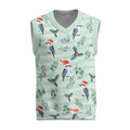 Australia Christmas Knitted V-Neck Vest Aussie Kookaburra Watercolor Seamless Style - Aussie Hoodie