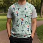 Australia Christmas Knitted V-Neck Vest Aussie Kookaburra Watercolor Seamless Style - Aussie Hoodie
