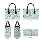 Australia Christmas Leather Bag Aussie Kookaburra Watercolor Seamless Style - Aussie Hoodie