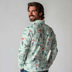 Australia Christmas Long Sleeve Polo Shirt Aussie Kookaburra Watercolor Seamless Style - Aussie Hoodie