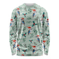 Australia Christmas Long Sleeve Shirt Aussie Kookaburra Watercolor Seamless Style - Aussie Hoodie