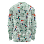 Australia Christmas Long Sleeve Shirt Aussie Kookaburra Watercolor Seamless Style - Aussie Hoodie