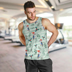 Australia Christmas Men Tank Top Aussie Kookaburra Watercolor Seamless Style - Aussie Hoodie