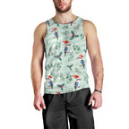 Australia Christmas Men Tank Top Aussie Kookaburra Watercolor Seamless Style - Aussie Hoodie