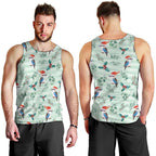 Australia Christmas Men Tank Top Aussie Kookaburra Watercolor Seamless Style - Aussie Hoodie