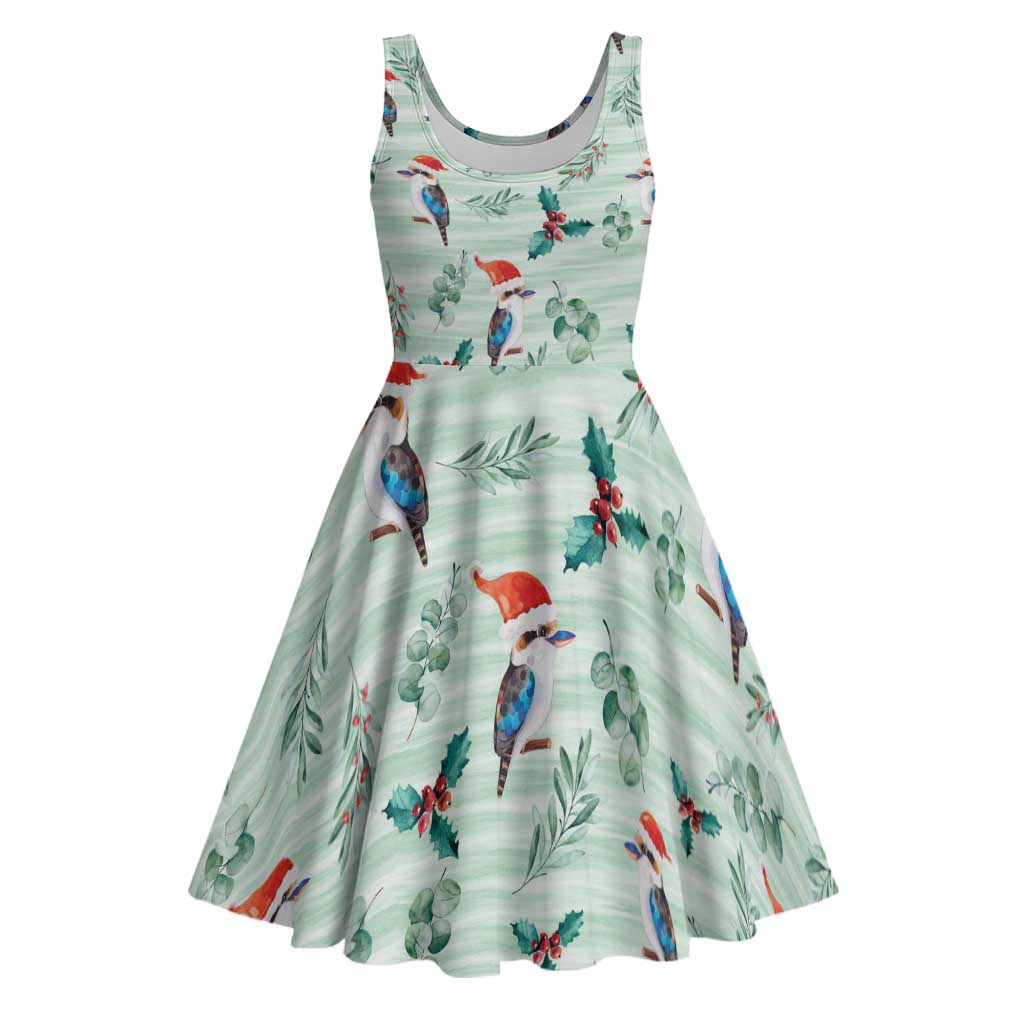 Australia Christmas Midi Dress Aussie Kookaburra Watercolor Seamless Style - Aussie Hoodie