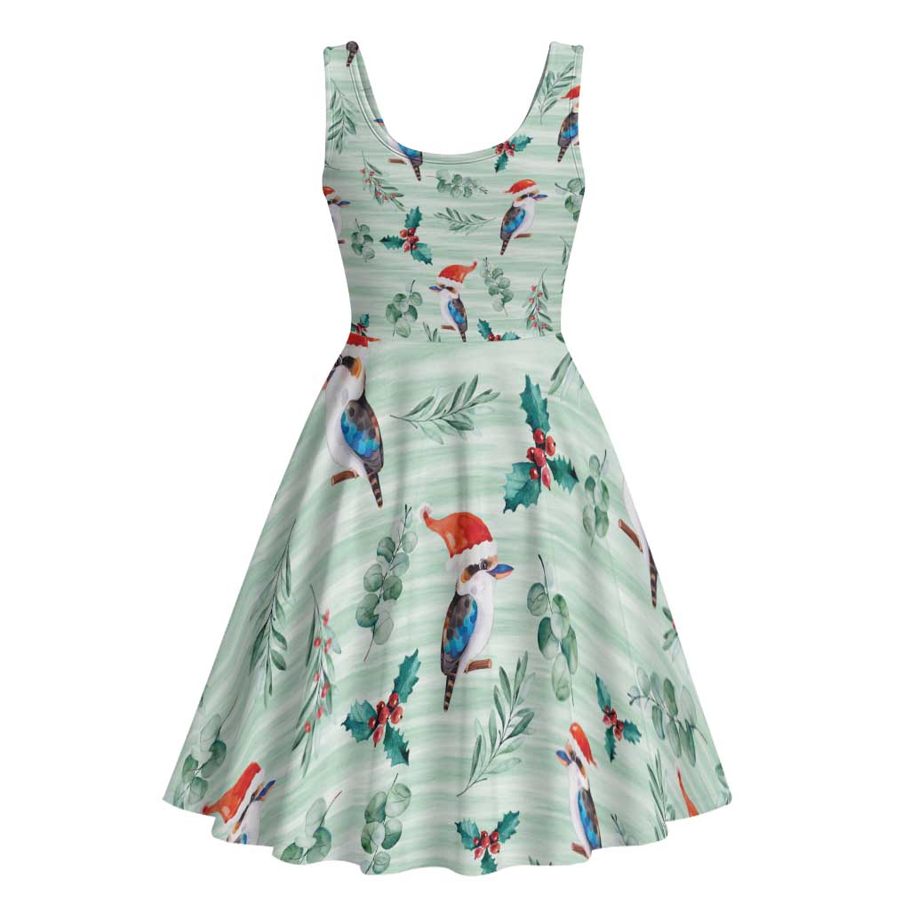 Australia Christmas Midi Dress Aussie Kookaburra Watercolor Seamless Style - Aussie Hoodie