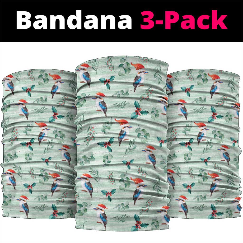 Australia Christmas Neck Gaiter Aussie Kookaburra Watercolor Seamless Style - Aussie Hoodie