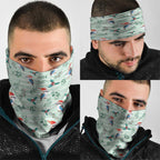Australia Christmas Neck Gaiter Aussie Kookaburra Watercolor Seamless Style - Aussie Hoodie