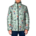 Australia Christmas Padded Jacket Aussie Kookaburra Watercolor Seamless Style - Aussie Hoodie