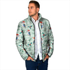 Australia Christmas Padded Jacket Aussie Kookaburra Watercolor Seamless Style - Aussie Hoodie
