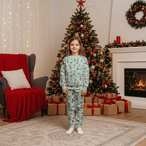 Australia Christmas Pajama Set Aussie Kookaburra Watercolor Seamless Style - Aussie Hoodie