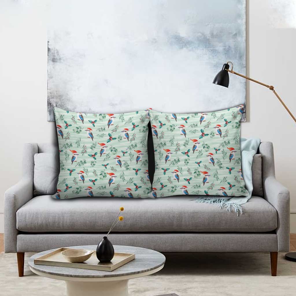 Australia Christmas Pillow Cover Aussie Kookaburra Watercolor Seamless Style - Aussie Hoodie