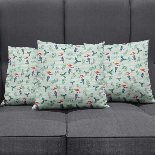 Australia Christmas Pillow Cover Aussie Kookaburra Watercolor Seamless Style - Aussie Hoodie