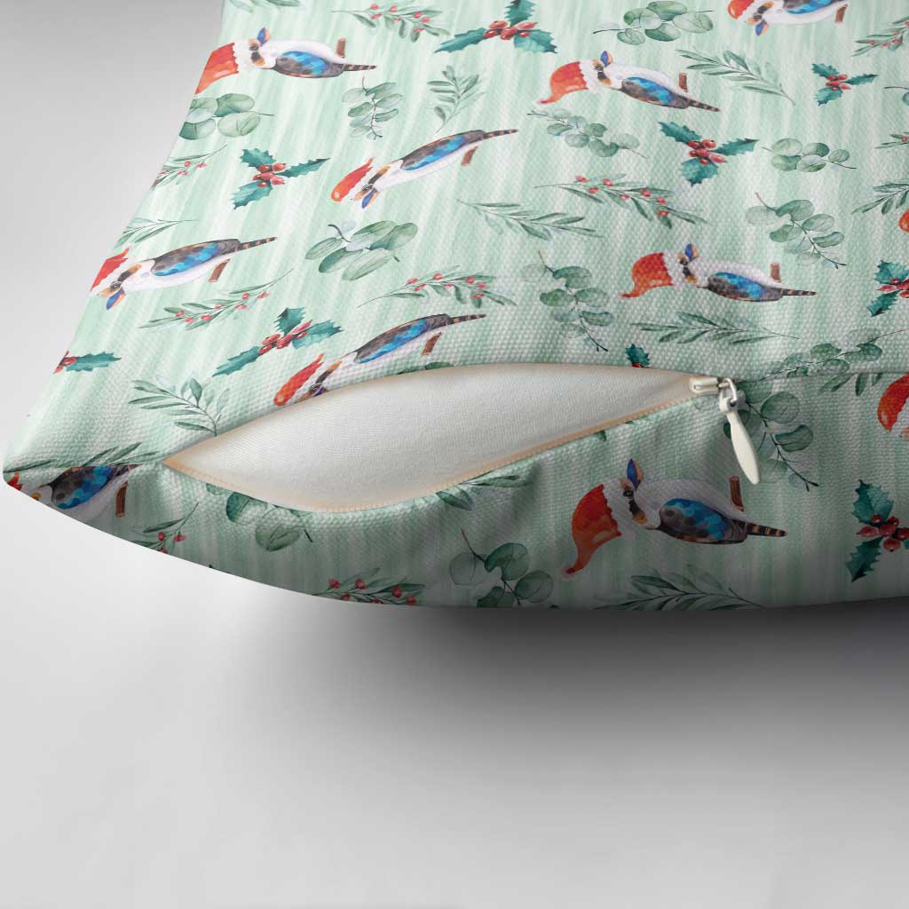 Australia Christmas Pillow Cover Aussie Kookaburra Watercolor Seamless Style - Aussie Hoodie