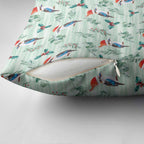 Australia Christmas Pillow Cover Aussie Kookaburra Watercolor Seamless Style - Aussie Hoodie