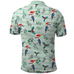 Australia Christmas Polo Shirt Aussie Kookaburra Watercolor Seamless Style - Aussie Hoodie