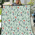 Australia Christmas Quilt Aussie Kookaburra Watercolor Seamless Style - Aussie Hoodie