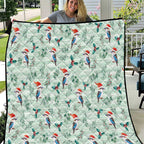 Australia Christmas Quilt Aussie Kookaburra Watercolor Seamless Style - Aussie Hoodie