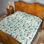 Australia Christmas Quilt Aussie Kookaburra Watercolor Seamless Style - Aussie Hoodie