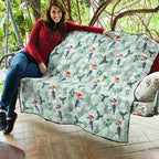 Australia Christmas Quilt Aussie Kookaburra Watercolor Seamless Style - Aussie Hoodie