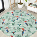 Australia Christmas Round Carpet Aussie Kookaburra Watercolor Seamless Style - Aussie Hoodie