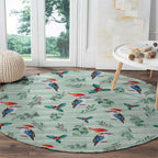 Australia Christmas Round Carpet Aussie Kookaburra Watercolor Seamless Style - Aussie Hoodie