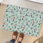 Australia Christmas Rubber Doormat Aussie Kookaburra Watercolor Seamless Style - Aussie Hoodie