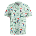 Australia Christmas Rugby Jersey Aussie Kookaburra Watercolor Seamless Style - Aussie Hoodie