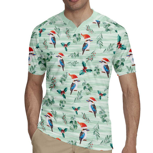 Australia Christmas Rugby Jersey Aussie Kookaburra Watercolor Seamless Style - Aussie Hoodie