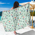 Australia Christmas Sarong Aussie Kookaburra Watercolor Seamless Style - Aussie Hoodie