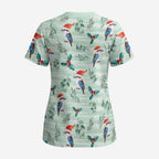 Australia Christmas Scrub Top Aussie Kookaburra Watercolor Seamless Style - Aussie Hoodie