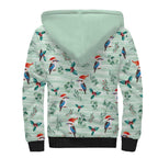 Australia Christmas Sherpa Hoodie Aussie Kookaburra Watercolor Seamless Style - Aussie Hoodie