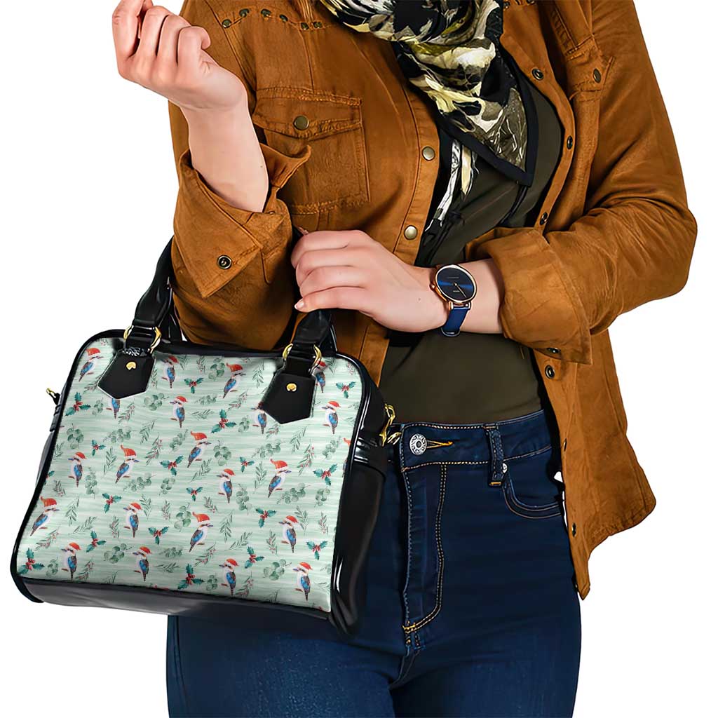 Australia Christmas Shoulder Handbag Aussie Kookaburra Watercolor Seamless Style - Aussie Hoodie