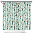 Australia Christmas Shower Curtain Aussie Kookaburra Watercolor Seamless Style - Aussie Hoodie