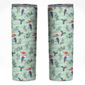 Australia Christmas Skinny Tumbler Aussie Kookaburra Watercolor Seamless Style - Aussie Hoodie