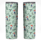 Australia Christmas Skinny Tumbler Aussie Kookaburra Watercolor Seamless Style - Aussie Hoodie
