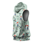 Australia Christmas Sleeveless Hoodie Aussie Kookaburra Watercolor Seamless Style - Aussie Hoodie
