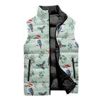Australia Christmas Sleeveless Puffer Jacket Aussie Kookaburra Watercolor Seamless Style - Aussie Hoodie