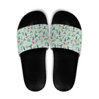 Australia Christmas Slide Sandals Aussie Kookaburra Watercolor Seamless Style - Aussie Hoodie