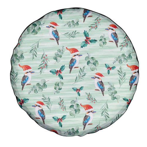 Australia Christmas Spare Tire Cover Aussie Kookaburra Watercolor Seamless Style - Aussie Hoodie