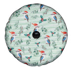 Australia Christmas Spare Tire Cover Aussie Kookaburra Watercolor Seamless Style - Aussie Hoodie