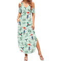 Australia Christmas Summer Maxi Dress Aussie Kookaburra Watercolor Seamless Style - Aussie Hoodie